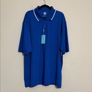 Kilburne finch Men's Blue Polo Shirt 4XL performance casual jersey knit outdoor